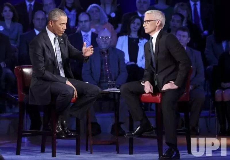 President Barack Obama Participates in Town Hall Event Anderson Cooper