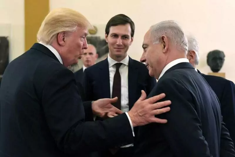 Benjamin Netanyahu with President Donald Trump.
