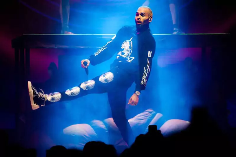 Chris Brown performed on stage with new album