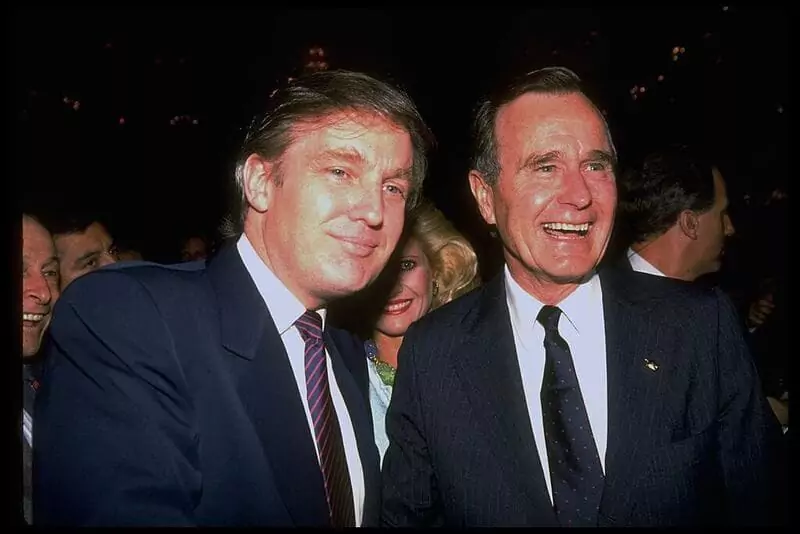 Donald Trump and VP George Bush during a campaign event at Waldorf Astoria