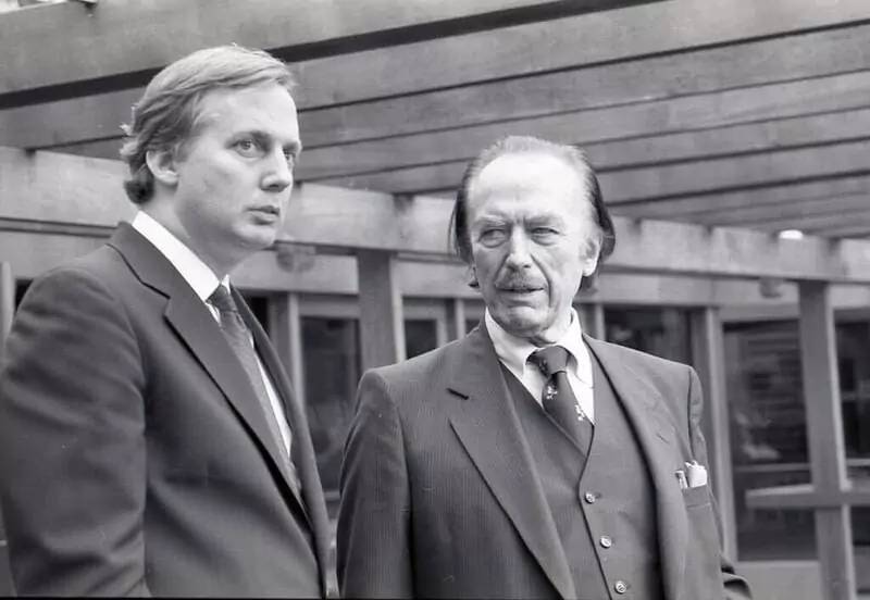  Robert Trump and Fred Trump attend the opening of the restored Wollman Rink in Central park on November 5, 1987