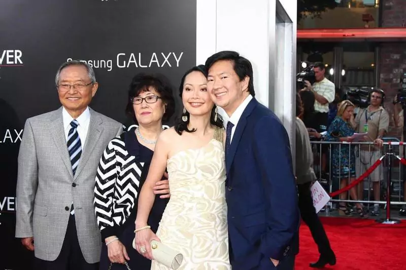 Ken Jeong with his wife and family at 