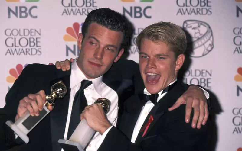 Ben Affleck and Matt Damon are receiving Golden Globe Award together.