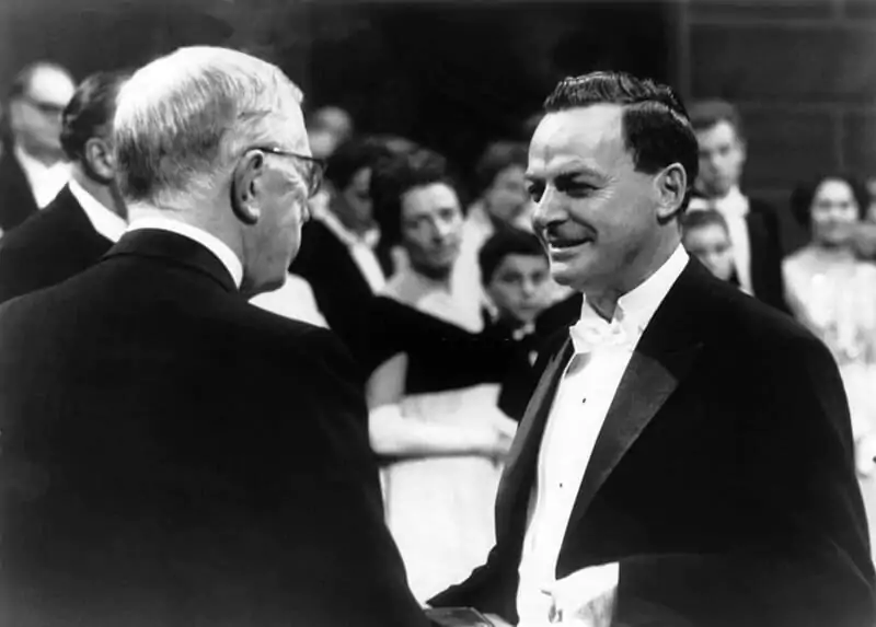 SWEDEN - DECEMBER 10: Stockholm, Sweden. King GUSTAV VI ADOLF of Sweden is giving the Nobel physics prize to the American Richard Philips FEYNMAN