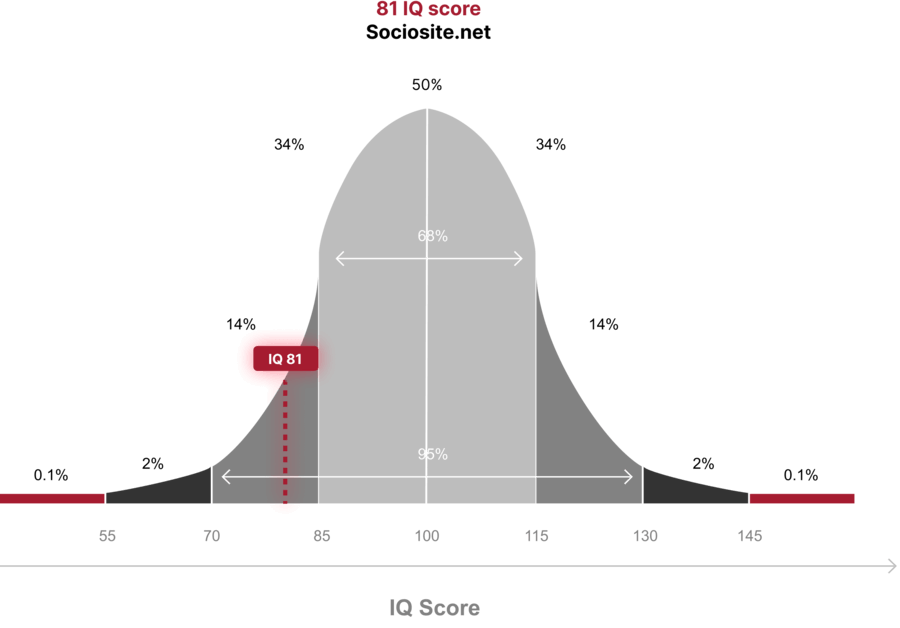 IQ 81 indicates that the individual belongs to the 