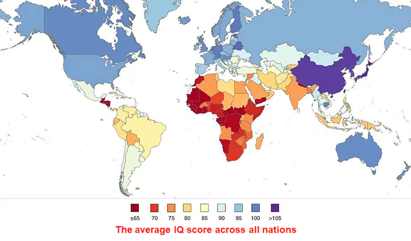 The average IQ score across all nations